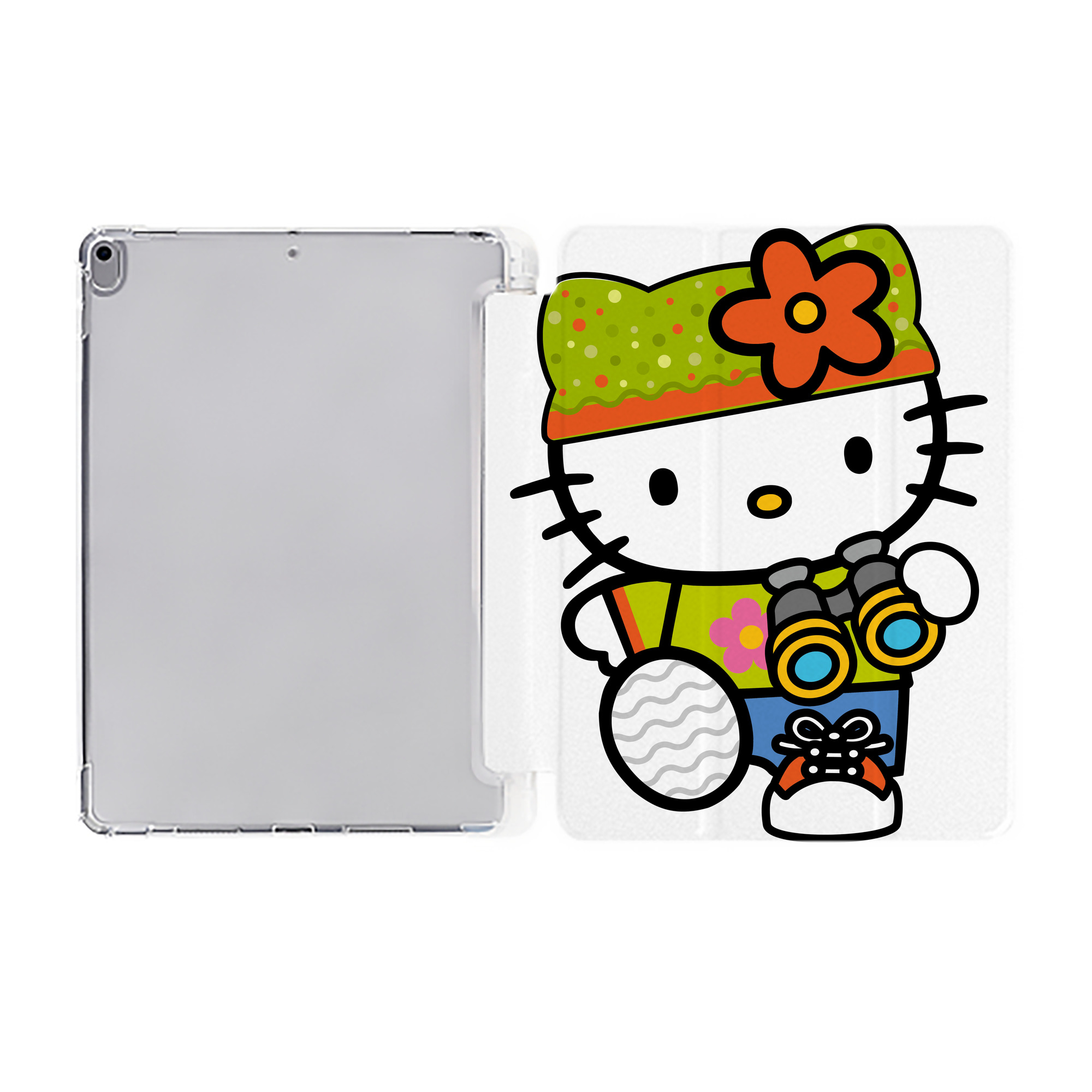 （画像用） Hello Kitty ハローキティ IPad ケース ペン収納付き 三つ折りスタンド PUレザー×シリコン 対応機種9.5/10.5/10.9インチ
